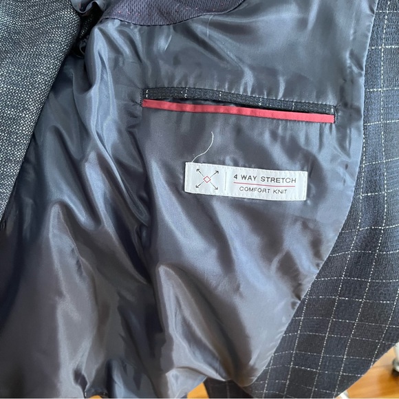 ZARA WINDOWPANE NAVY BLAZER - Picture 10 of 13